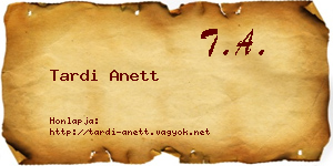 Tardi Anett névjegykártya